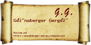 Günsberger Gergő névjegykártya