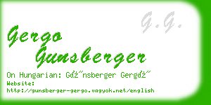 gergo gunsberger business card